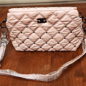 Gilda Paris Quilted Studded Cross-Body Pink/Blush NWT